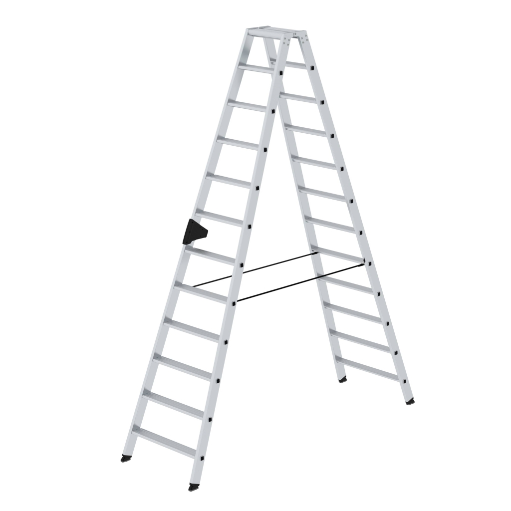Bild von Stufen-Stehleiter beidseitig begehbar 2x12 Stufen - Arbeitshöhe: 4300 mm (VPE=1 Stück)