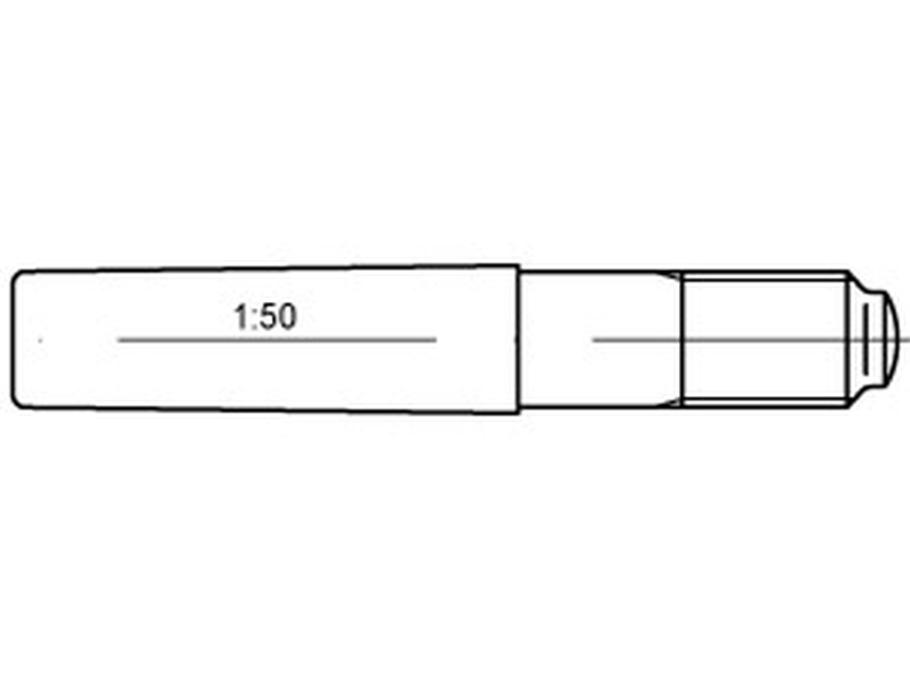 Bild von DIN 258 Stahl 12x140 (blank) Kegelstifte mit Gew.z. - Pkg. (10) (VPE=10 Pkg. (10))