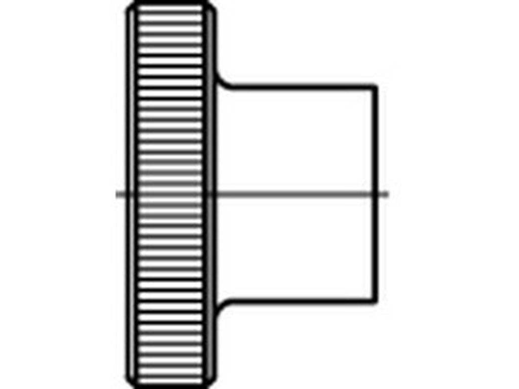 Bild von DIN 466 5 M 3 (galv. verzinkt) Rändelmuttern, hohe Form - Pkg. (100) (VPE=100 Pkg. (100))