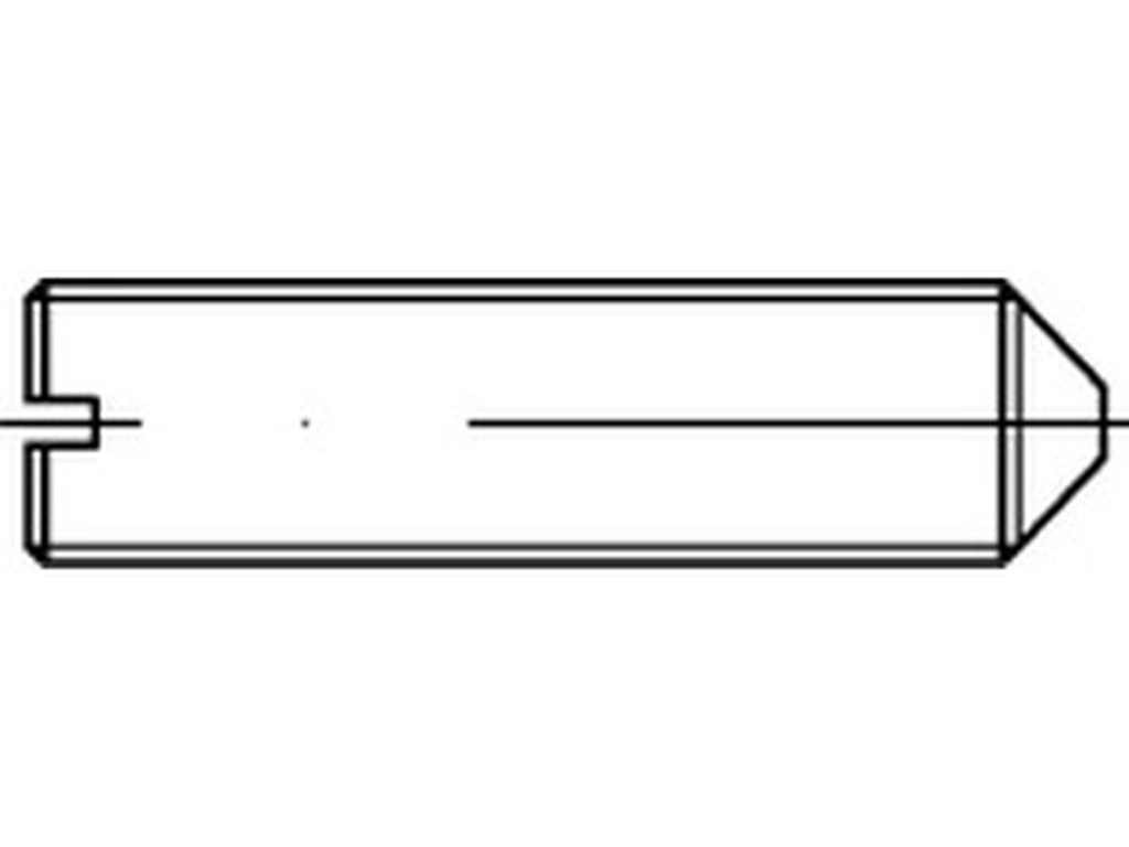 Bild von DIN 553 -1.4305 M 2x4 (rostfrei) Gew. Stifte mit Schl. und Spitze - Pkg. (50) (VPE=50 Pkg. (50))