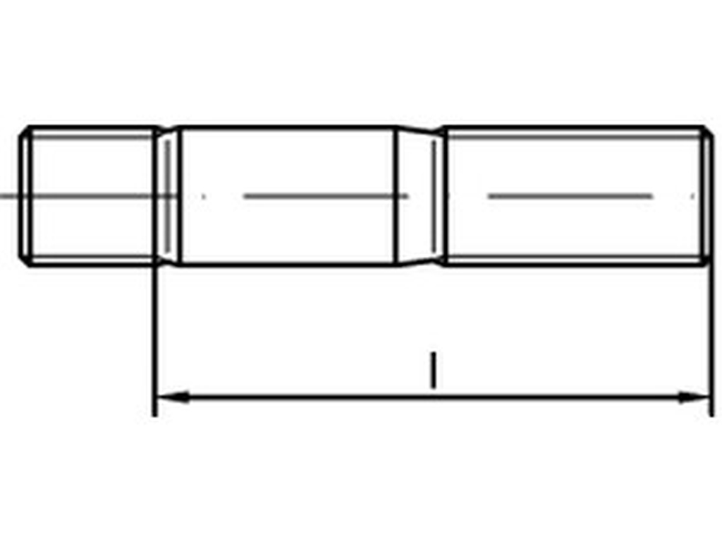 Bild von DIN 939 (Edelstahl A2) M 10x65 (rostfrei) Stiftschrauben, Einschrauende = 1,25d - Pkg. (100) (VPE=100 Pkg. (100))