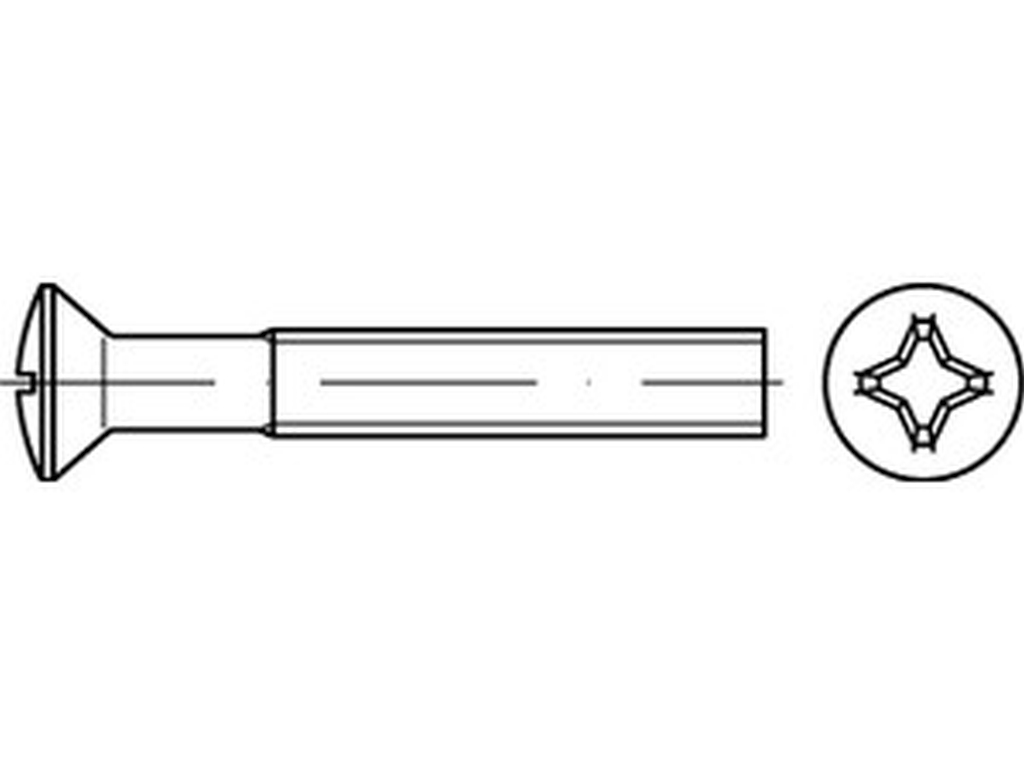 Bild für Kategorie DIN 966 ➤ Linsensenkschrauben mit Kreuzschlitz (ISO 7047)