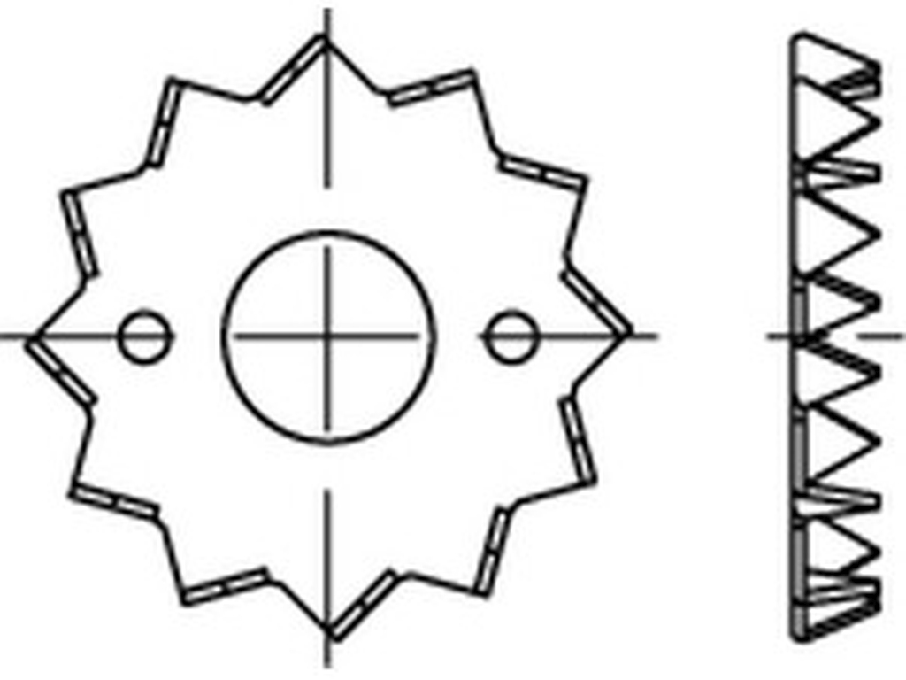 Bild von DIN 1052 Blechdorne Typ C, eins., 75 f.M 16 (feuerver.) Scheiben für Holzverbinder- Pkg. (100) (VPE=100 Pkg. (100))