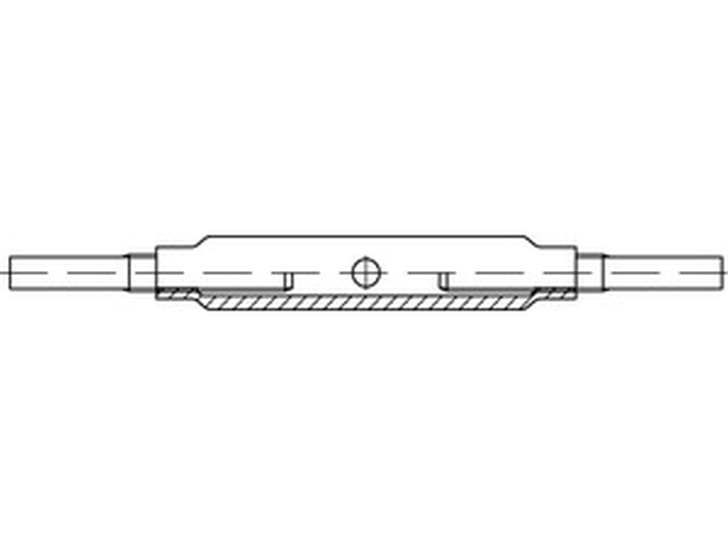 Bild von DIN 1478 Stahl SP AE M 12 (galv. verzinkt) Spannschlösser aus Stahlrohr - Pkg. (1) (VPE=1 Stück)