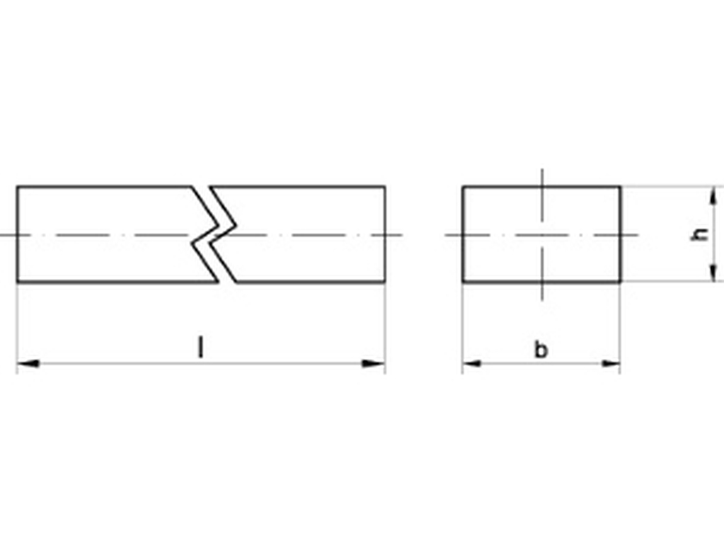 Bild von DIN 6880 Stahl (C45+C) 10x8x1000 (blank) Keilstahl - Pkg. (1) (VPE=1 Stück)