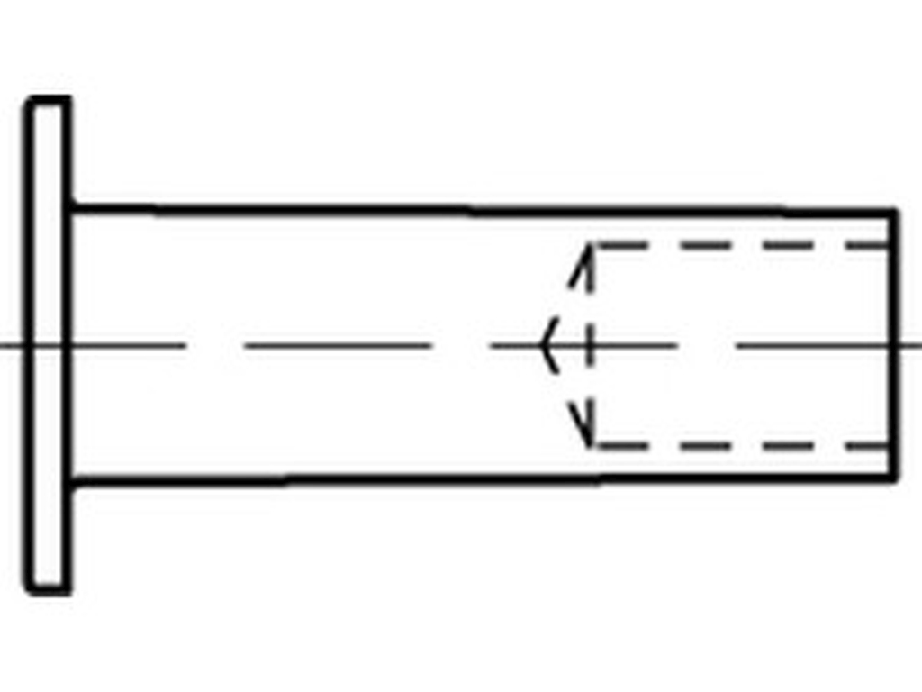 Bild von DIN 7338 Kupfer B 3x8 Cu (blank) Nieten für Bremsbeläge und Kupplungsbeläge - Pkg. (100) (VPE=100 Pkg. (100))