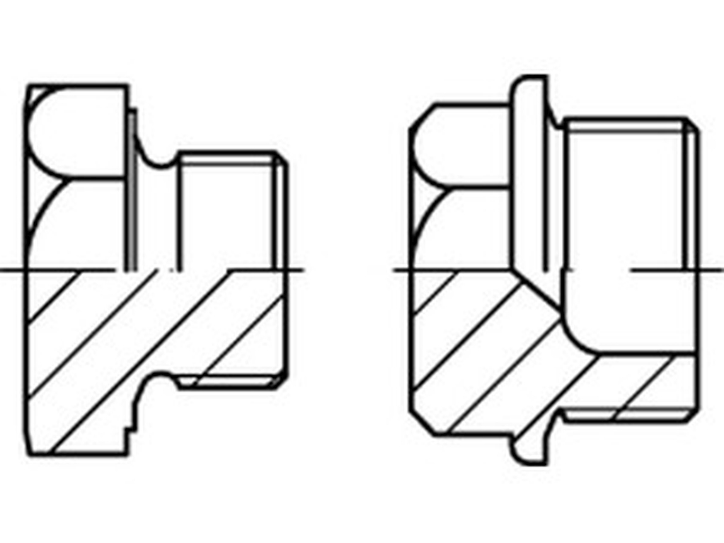 Bild von DIN 7604 Stahl M 10x1 (blank) Verschlußschr. mit Bund und Außen 6-kt - Pkg. (100) (VPE=100 Pkg. (100))