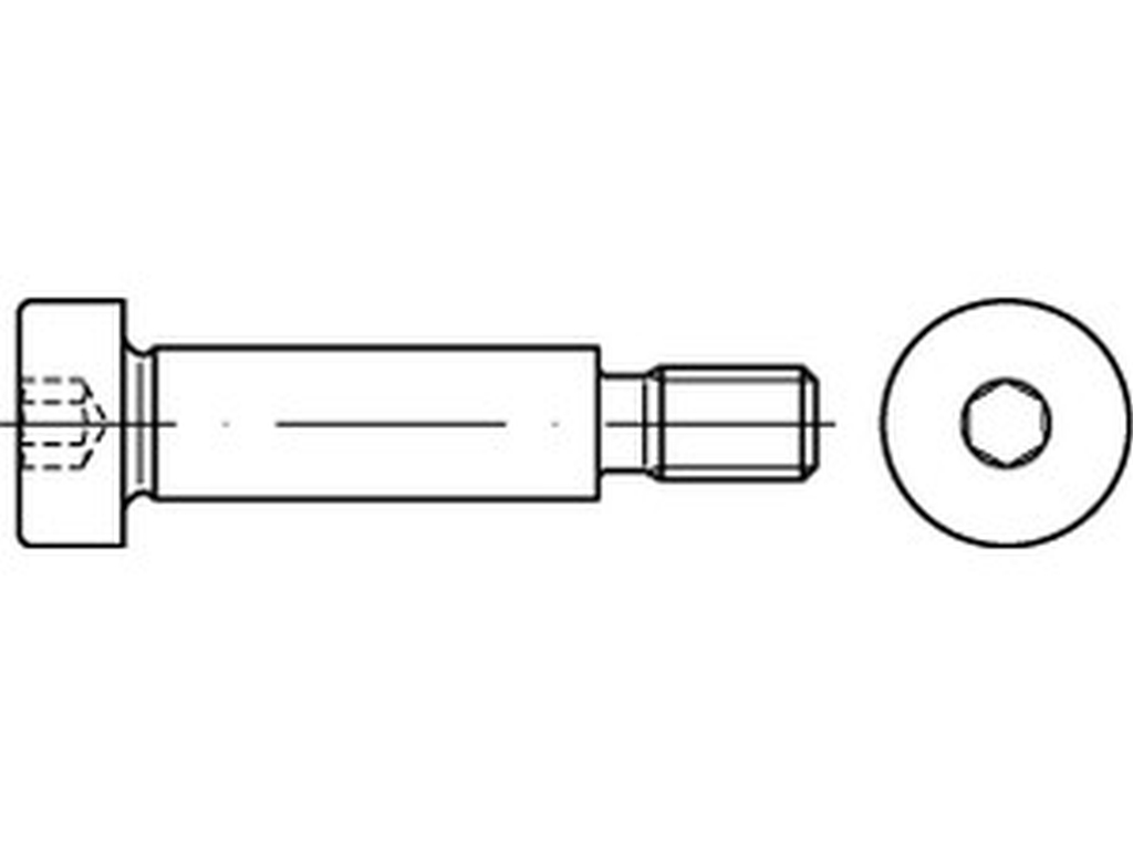 Bild von ISO 7379 12.9 10 f9 - M 8 x 12 (blank) Schulterpassschrauben mit Innensechskant (VPE=50 Pkg. (50))