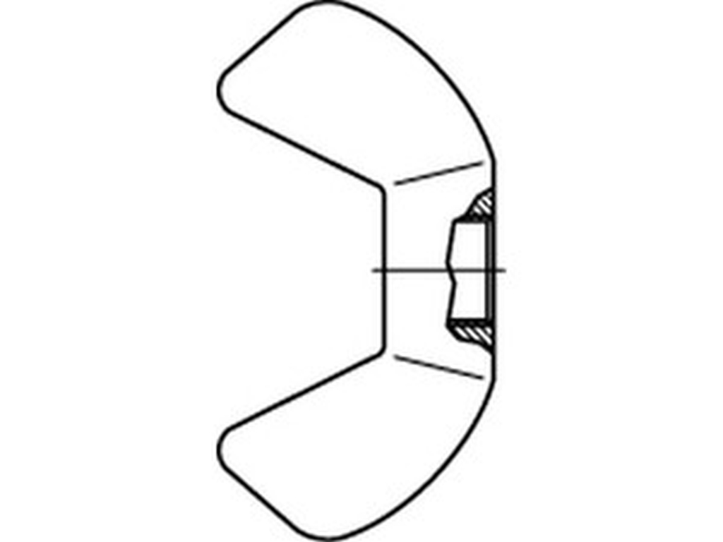 Bild von DIN 315 Flügelmuttern (Edelstahl A2) M 14 (rostfrei) amerikanische Form - Pkg. (50) (VPE=50 Pkg. (50))