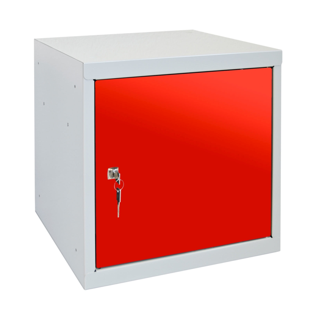 Bild von Wertfach/Schließfach-Würfelbox mit Stahltür / Zylinderschloss + 2 Schlüssel / RAL 3020 (VPE=1 Stück)