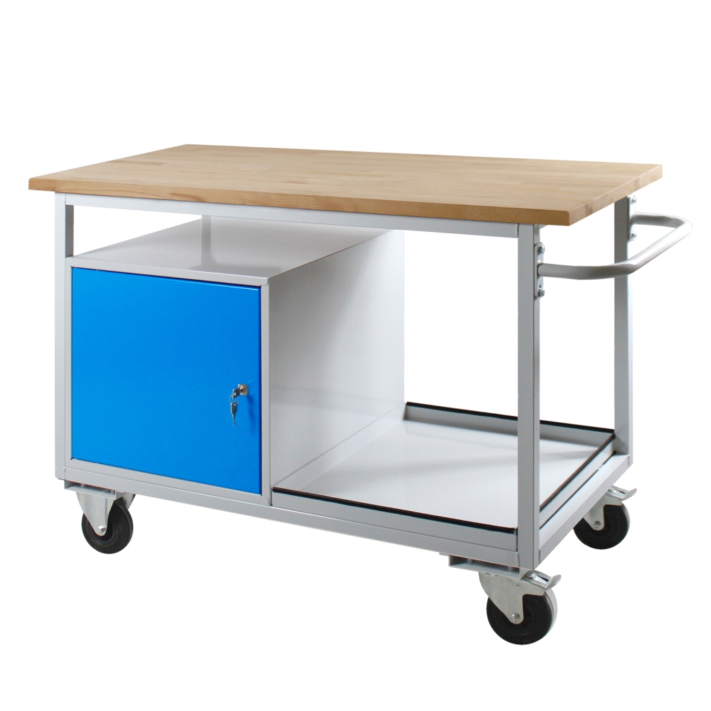 Bild von Tischwagen Eko 1Tür L1300xB600xH850mm RAL7035/5012 (VPE=1 Stück)