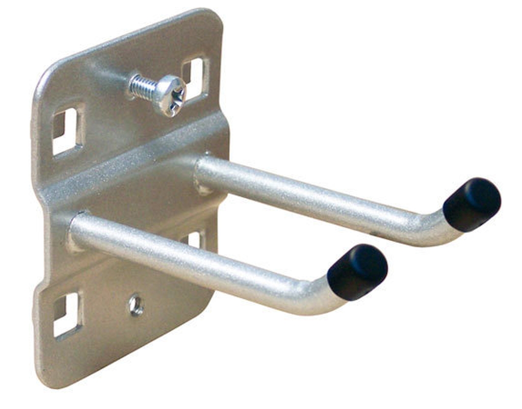 Bild von Werkzeughalter doppelt mit schrägem Hakenende 75mm RAL 9006 (VPE=1 Stück)