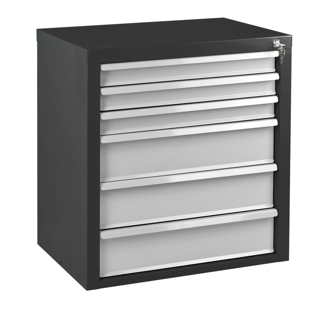 Bild von Schubladenschrank ''MAMMUT'' 6 SL / Maße:BxTxH = 70cm x 43,5cm x 75cm / RAL 7035 / 7016 (VPE=1 Stück)