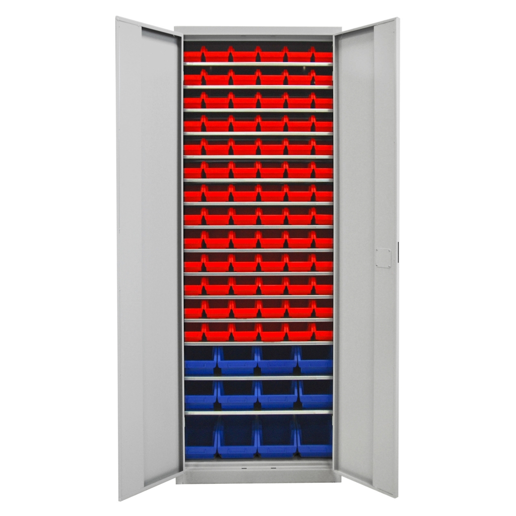 Bild von Flügeltürenschrank mit 15 Fachböden + 12 Größe 3 + 78 Größe 2L (VPE=1 Stück)
