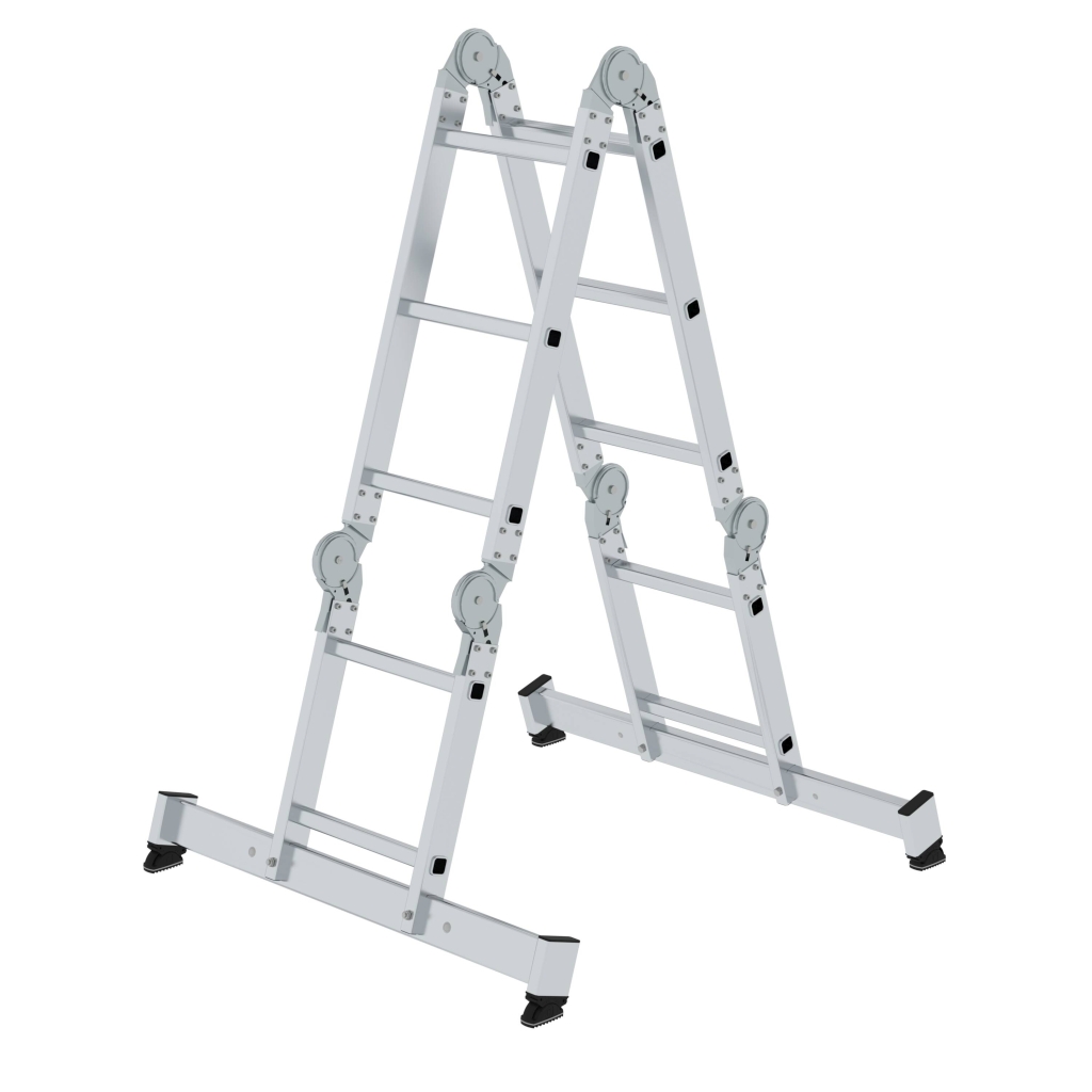 Bild von Vielzweckleiter 4-teilig mit nivello®-Traverse 2x2 + 2x3 Sprossen - Arbeitshöhe: 4000 mm (VPE=1 Stück)