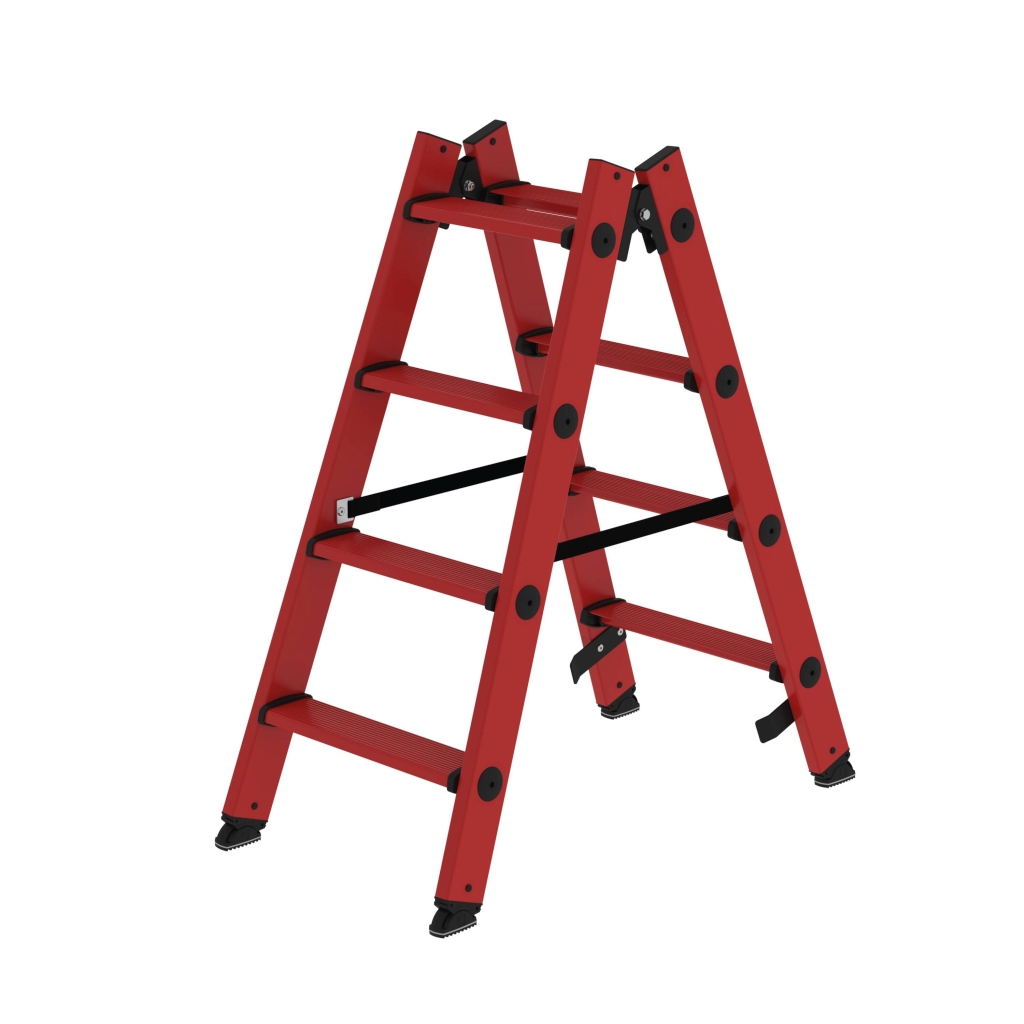 Bild von Stufen-Stehleiter-beidseitig begehbar GFK 2x4 Stufen - Arbeitshöhe: 2400 mm (VPE=1 Stück)