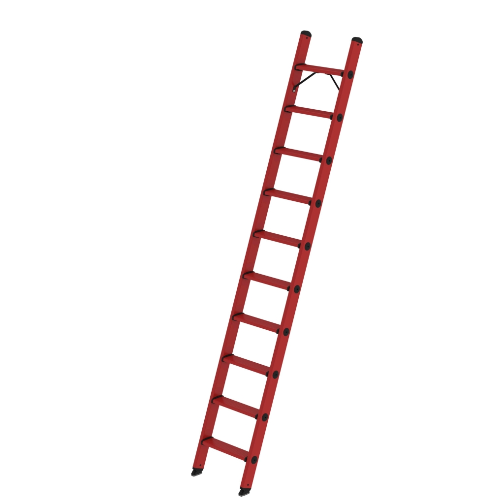 Bild von Stufen-Anlegeleiter GFK ohne Traverse 10 Stufen - Arbeitshöhe: 3600 mm (VPE=1 Stück)