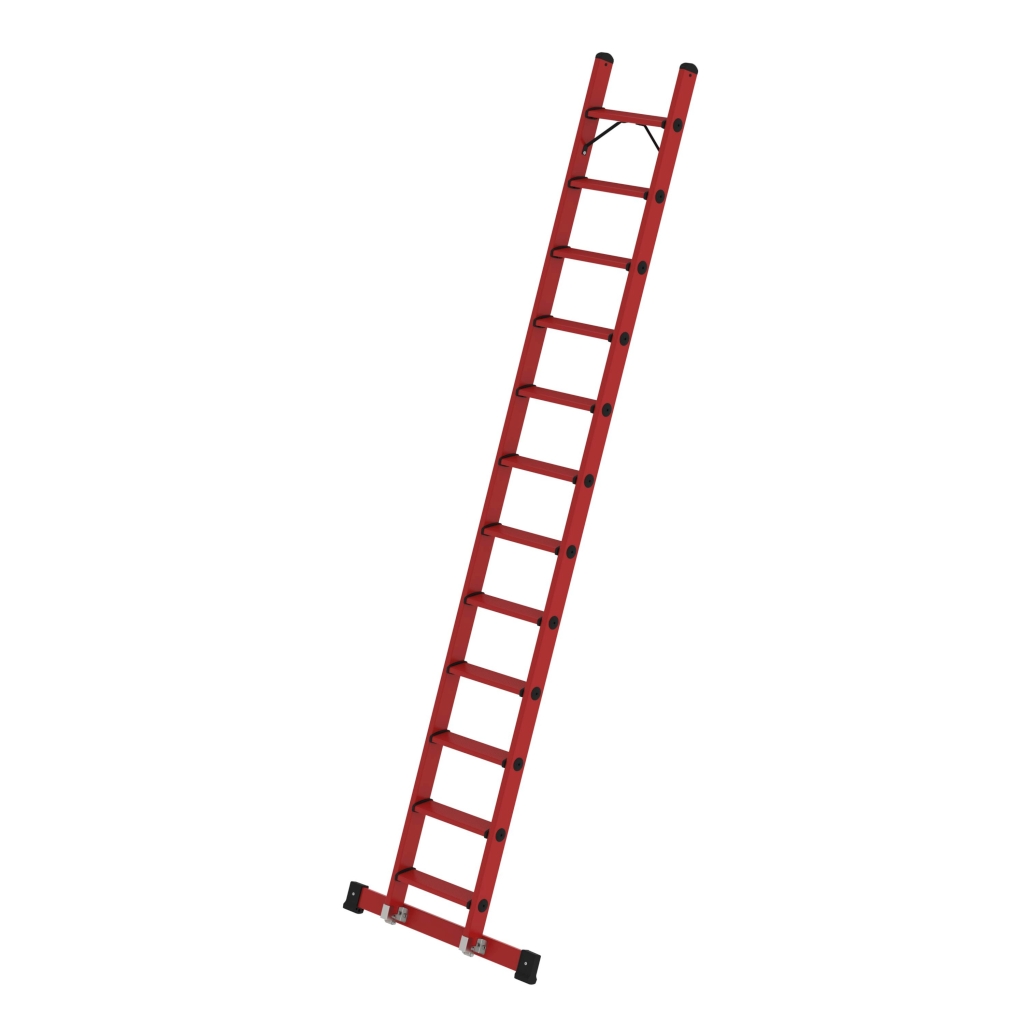 Bild von Stufen-Anlegeleiter GFK mit Traverse 12 Stufen - Arbeitshöhe: 4100 mm (VPE=1 Stück)