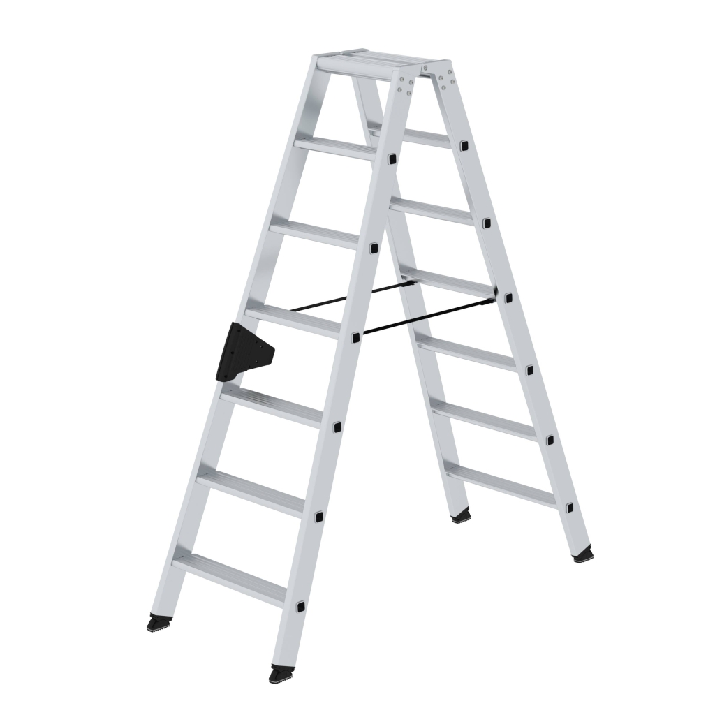 Bild von Stufen-Stehleiter beidseitig begehbar 2x7 Stufen - Arbeitshöhe: 3150 mm (VPE=1 Stück)