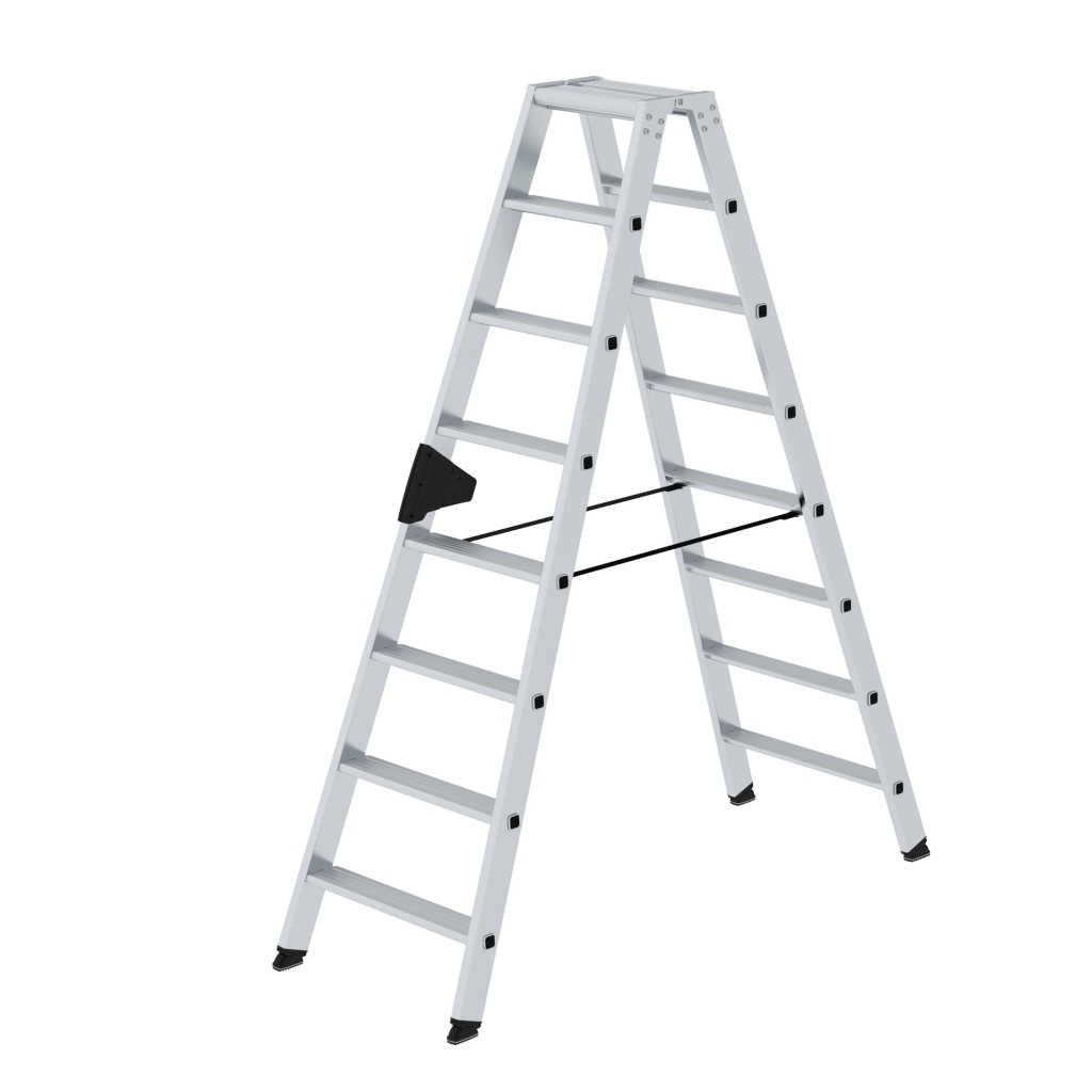 Bild von Stufen-Stehleiter beidseitig begehbar 2x8 Stufen - Arbeitshöhe: 3400 mm (VPE=1 Stück)