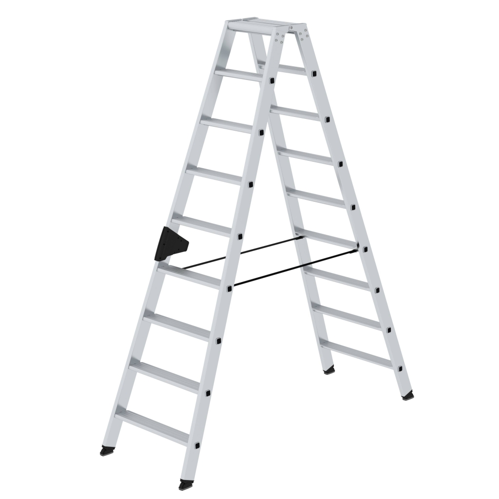 Bild von Stufen-Stehleiter beidseitig begehbar 2x9 Stufen - Arbeitshöhe: 3600 mm (VPE=1 Stück)
