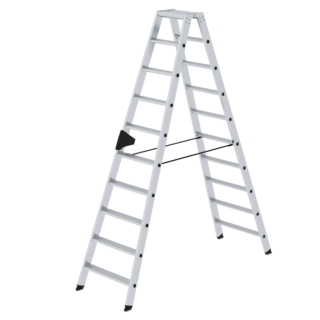 Bild von Stufen-Stehleiter beidseitig begehbar 2x10 Stufen - Arbeitshöhe: 3850 mm (VPE=1 Stück)