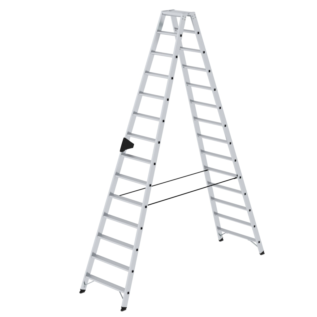 Bild von Stufen-Stehleiter beidseitig begehbar 2x14 Stufen - Arbeitshöhe: 4800 mm (VPE=1 Stück)