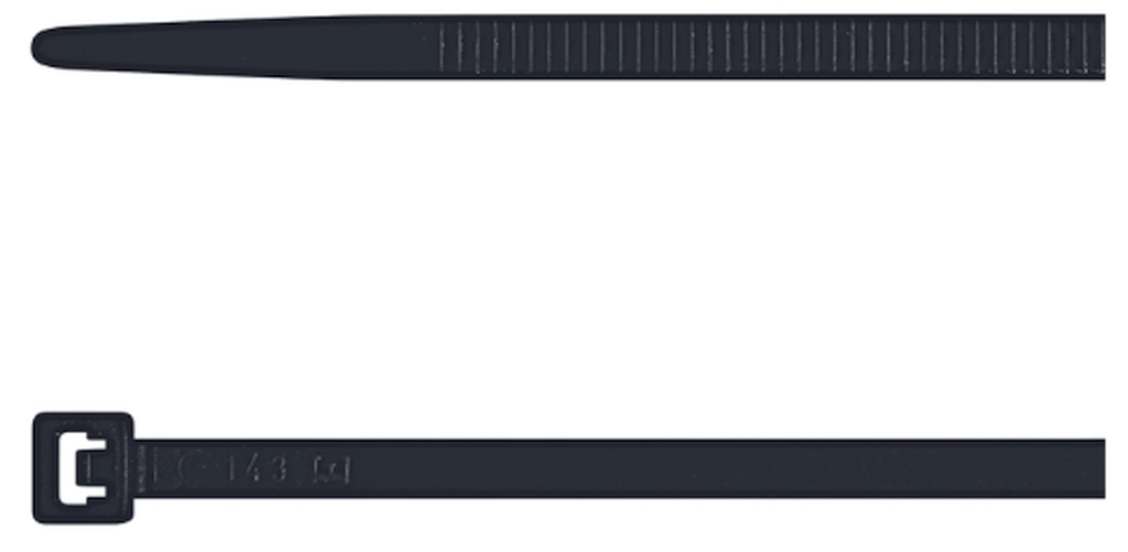 Bild von Kabelbinder Standard  /   Farbe: schwarz / Länge: 98 / Breite: 2,5 (VPE=100 Pkg. (100))