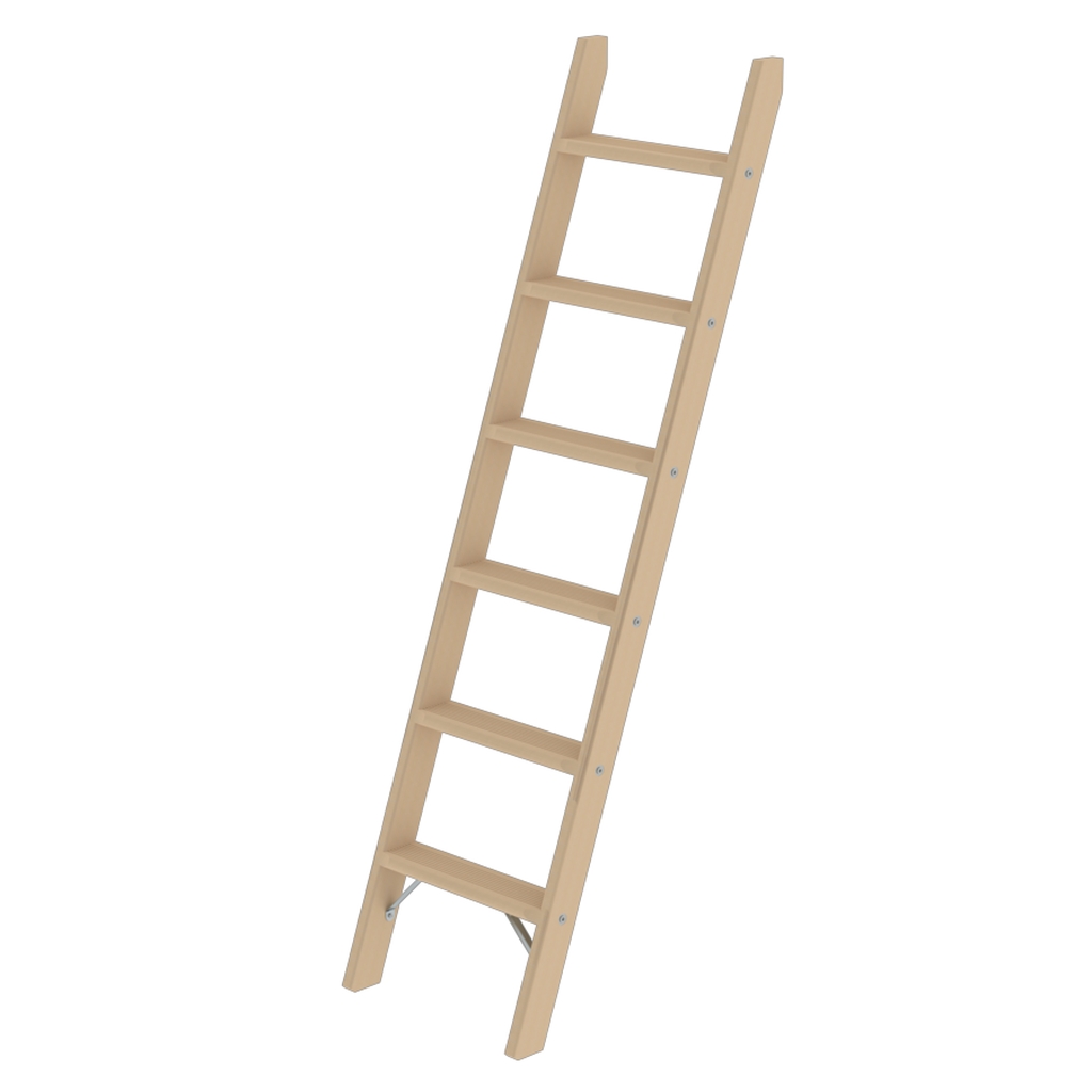 Bild von Stufen-Anlegeleiter Holz ohne Traverse 6 Stufen - Arbeitshöhe: 2700 mm (VPE=1 Stück)