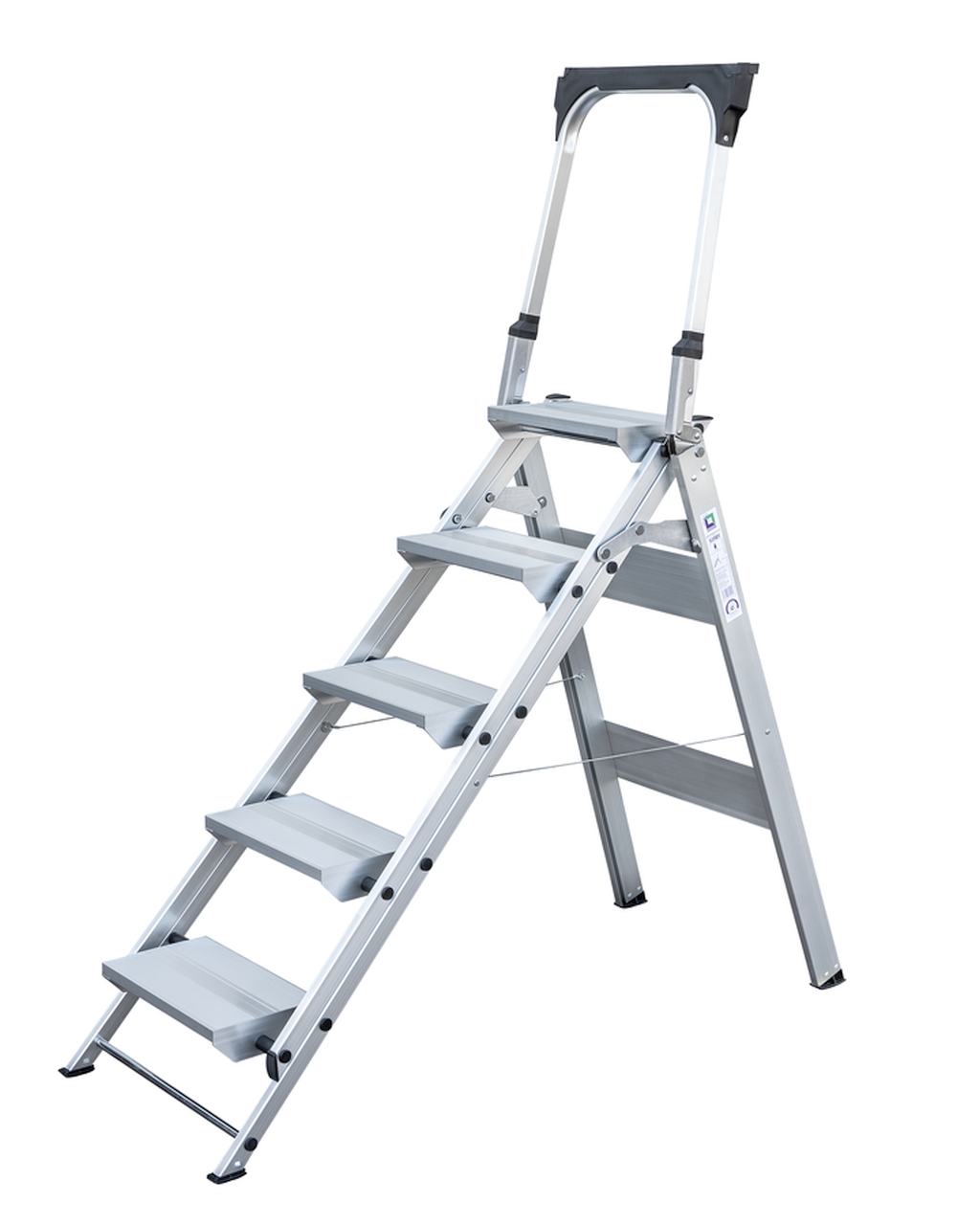 Bild von Klapptreppe mit Haltebügel 5 Stufen - Arbeitshöhe: 3100 mm (VPE=1 Stück)