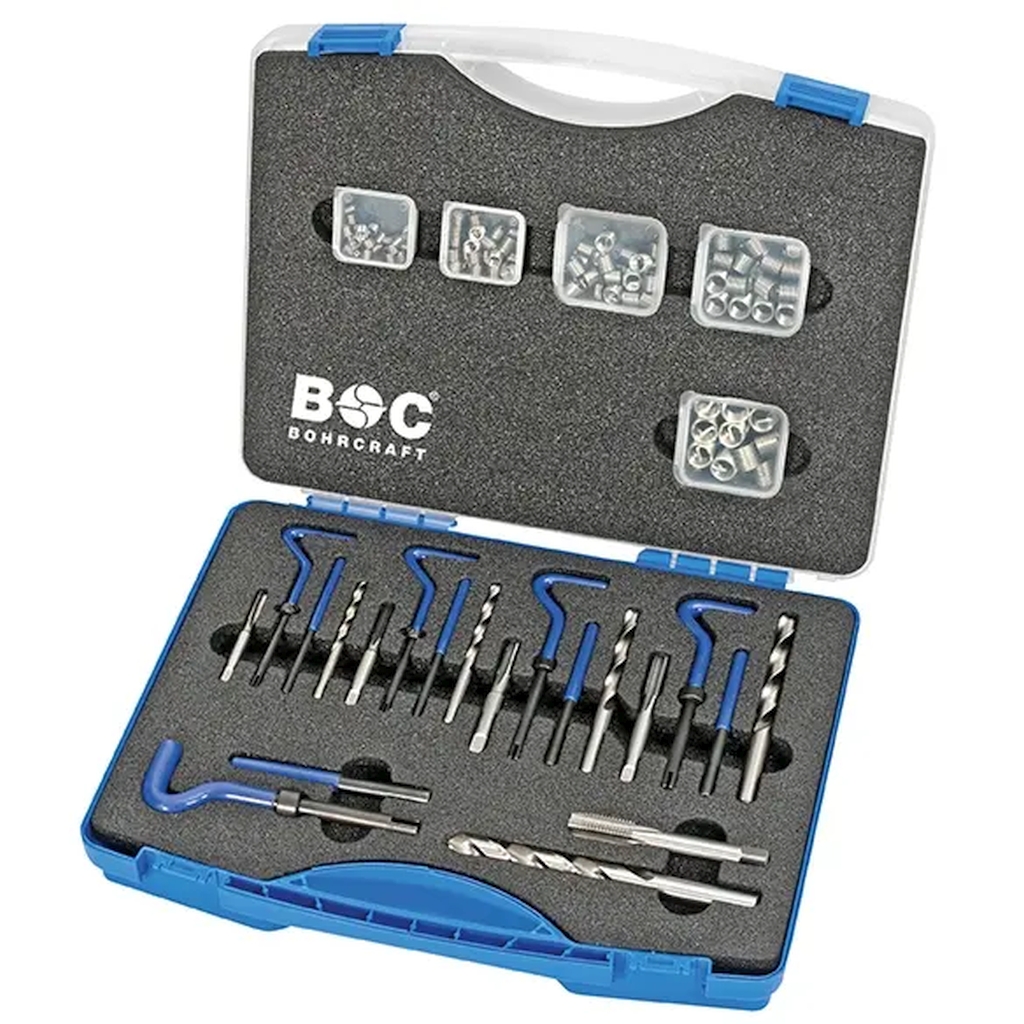 Bild von Bohrcraft Gewindereparatursatz Sortiment im Kunststoffkoffer 130-tlg. M5 - M12 (VPE=1 Stück)