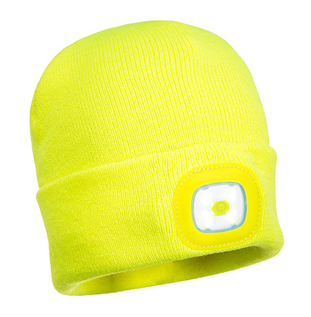 Bild von Beanie mit wiederaufladbarer Doppel-LED / gelb (VPE=1 Stück)