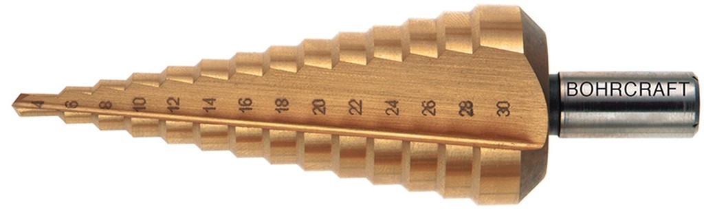 Bild von Stufenbohrer HSS-TiN Abstufung 1 mm Gr. 1 / 4-12 mm (VPE=1 Stück)
