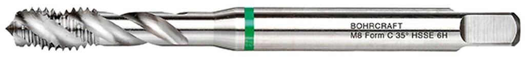 Bild von Masch.-Gewindebohrer Grünring DIN 371 HSS-E blank M 3 Form C / RSP 35° (VPE=1 Stück)