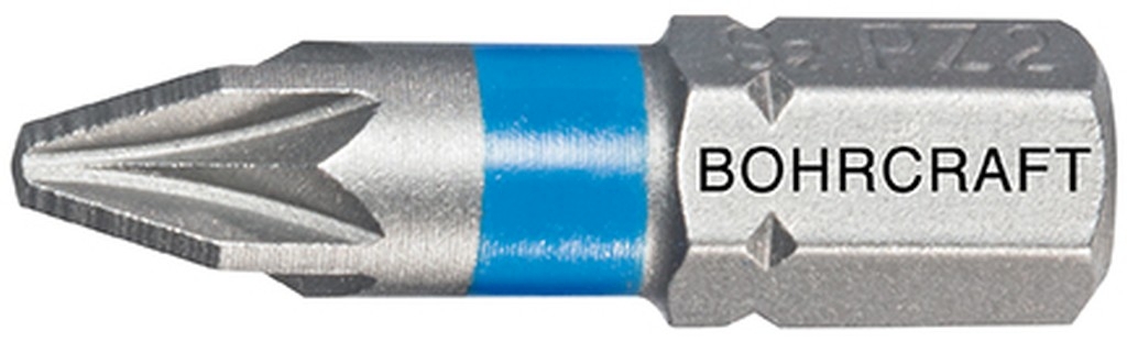 Bild von Schrauber-Bits 1/4'' für Pozidriv-Schrauben PZ 2 blau x 25 mm (Standard-Bit-Länge) (VPE=1 Stück)