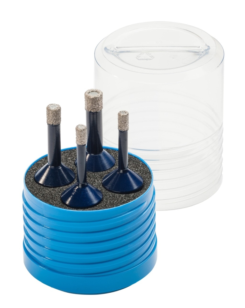 Bild von Diamantbohrer M14 Anschluss in blauer Multibox 4tlg. 2x 6 mm/ 1x 8 mm/ 1x 10 mm (VPE=1 Stück)