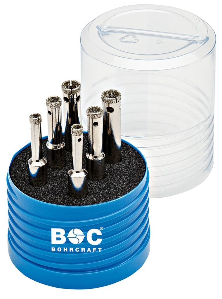 Bild von BASIC Diamant-Fliesenb. in runder blauer Multibox je 2 Stück 6,0 / 8,0 / 10,0 mm (VPE=1 Stück)