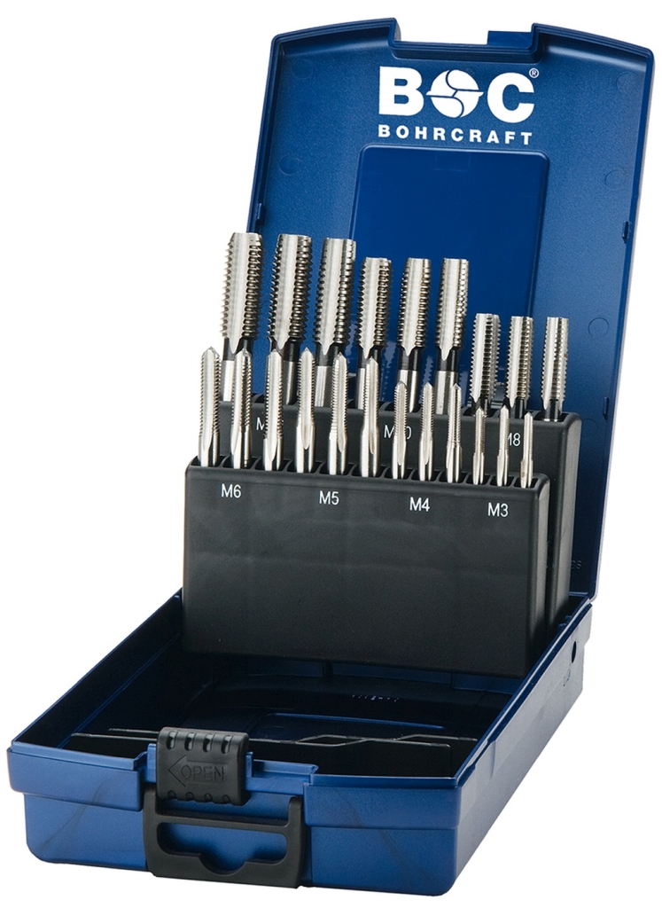 Bild von Handgewindebohrer DIN 352 HSS-G in ABS-Box 21-tlg. M 3 - M 12 je 3-tlg. (VPE=1 Stück)