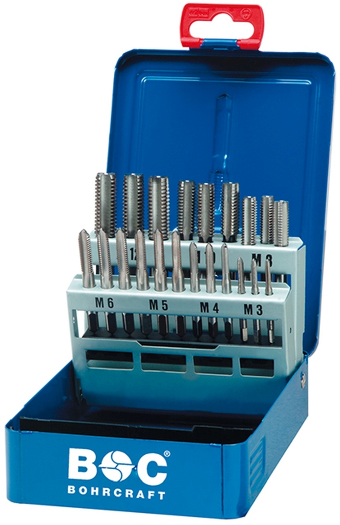 Bild von Handgewindebohrer DIN 352 HSS-G in Metallkassetteette 21-tlg. M 3 - M 12 je 3-tlg. (VPE=1 Stück)