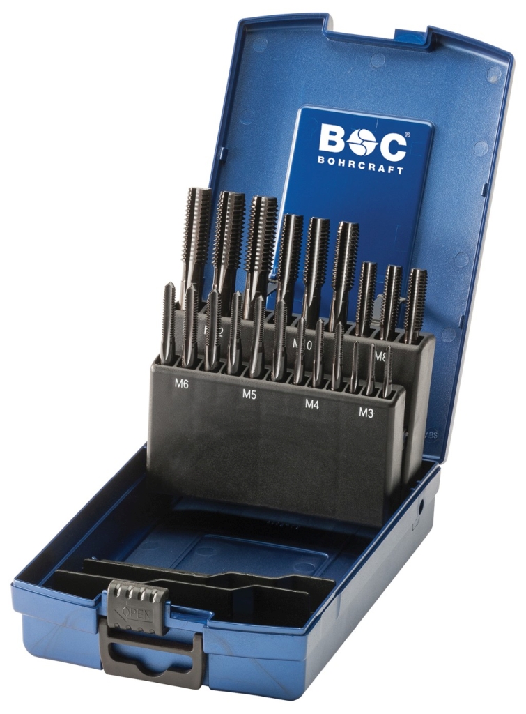 Bild von Handgewindebohrer DIN 352 HSS-E in ABS-Box 21-tlg. M 3 - M 12 vaporisiert je 3-tlg. (VPE=1 Stück)