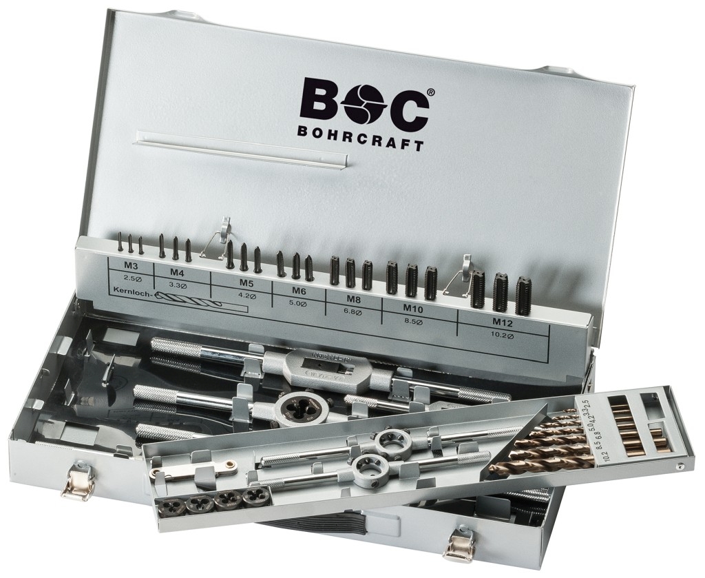 Bild von PROFI-PLUS Gewindeschneidsortiment in Metallkoffer 44-tlg. M3-M12 VAP+HSS-E Bohrer (VPE=1 Stück)