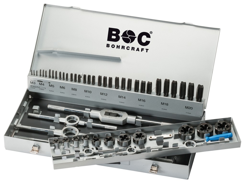 Bild von PROFI-PLUS Gewindeschneidsortiment in Metallkoffer 54-tlg. M3 - M20 VAP + HSS-E Bohrer (VPE=1 Stück)