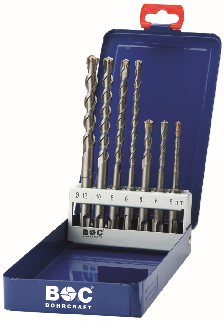Bild von HammerbohrerSDS-plus QX-4 in Industrie-Kassette 7-tlg. 5/6/8 x110 + 6/ 8/10/12 x 160 (VPE=1 Stück)