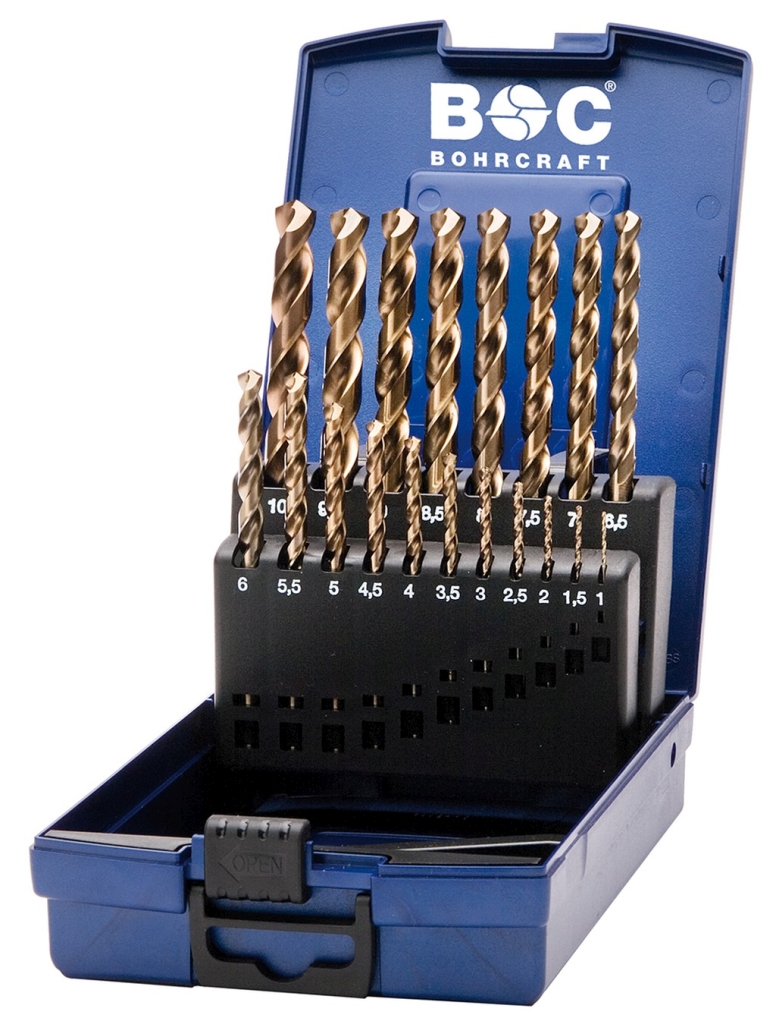 Bild von HSS-E DIN 338 kobalt Typ N in ABS-Box 19-tlg. 1,0 - 10,0 x 0,5 mm stg. (VPE=1 Stück)