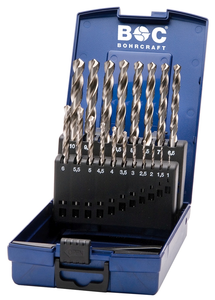 Bild von Bohrcraft - (Metallbohrer) HSS-G DIN 338 geschliffen Typ N in ABS-Box 19-tlg. 1,0 - 10,0 x 0,5 mm stg. (VPE=1 Stück)
