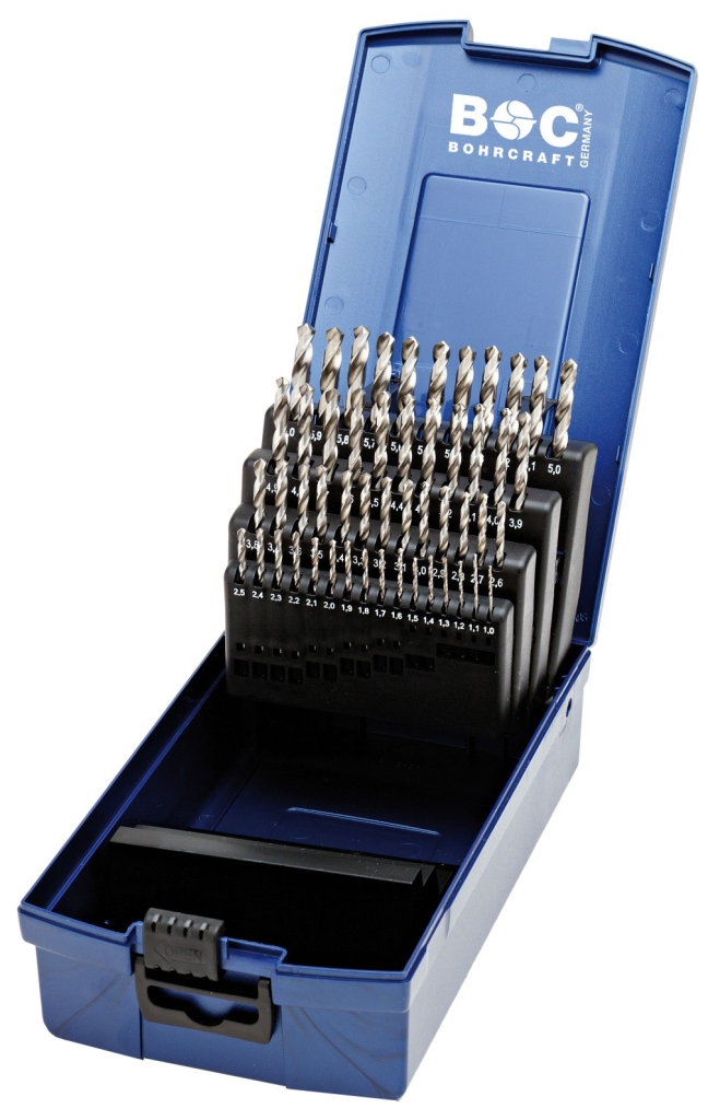 Bild von Bohrcraft - (Metallbohrer) HSS-G DIN 338 geschliffen Typ N in ABS-Box 51-tlg. 1,0 - 6,0 x 0,1 mm stg. (VPE=1 Stück)