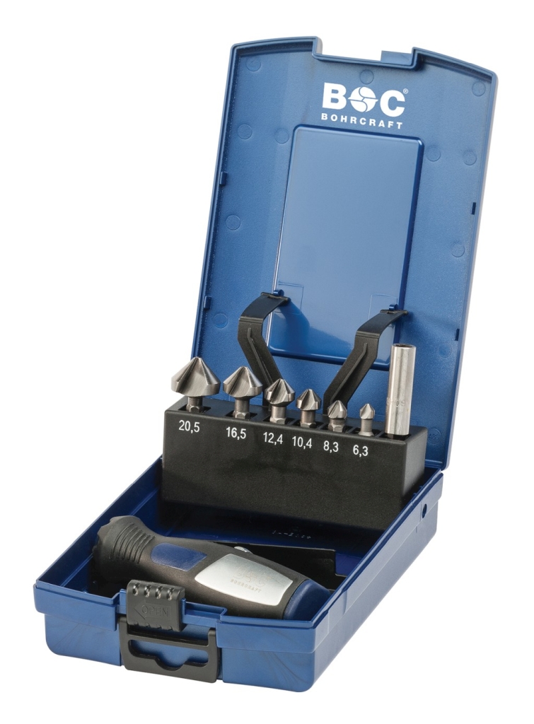 Bild von Kegelsenker HSS DIN 335 C 1/4'' in ABS-Box 8-tlg. 8-tlg. 6,3-8,3-10,4-12,4-16,5-20,5 mm (VPE=1 Stück)