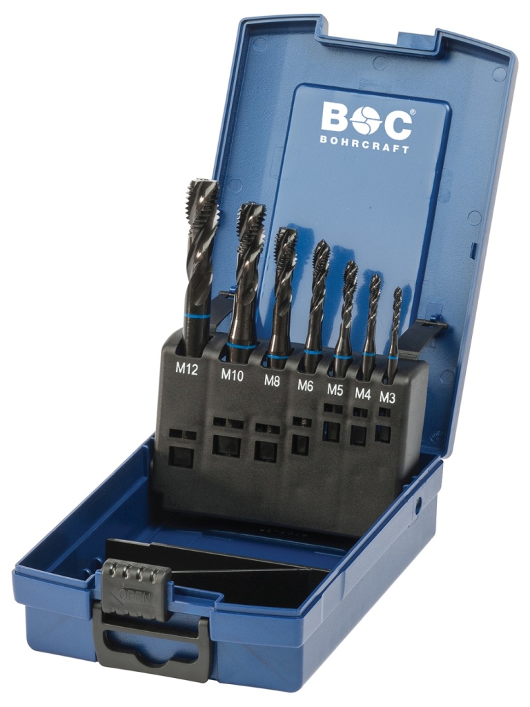 Bild von Masch.-Gewindeb. DIN 371/376 Blauring in ABS-Box 7-tlg. M 3 - M 12 RSP 35° (VPE=1 Stück)