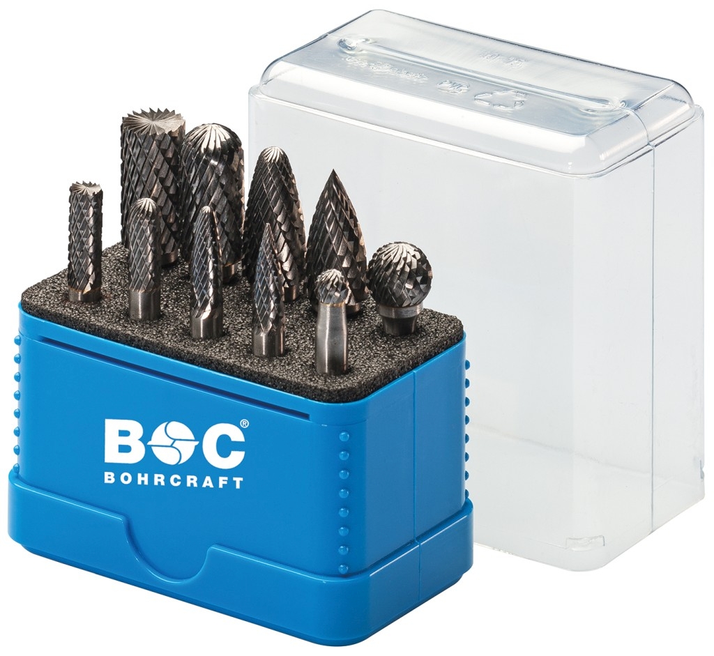 Bild von HM-Frässtifte in blauer Multibox 10-tlg. je 1 x 6,0 + 12,0 mm Form B/C/D/F/G (VPE=1 Stück)