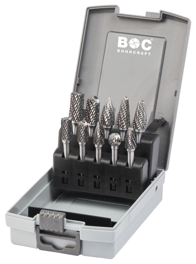 Bild von HM-Frässtifte in ABS-Box 10-tlg. B+C+F+G 10,0mm/12,0mm + D/ L 12,0mm (VPE=1 Stück)